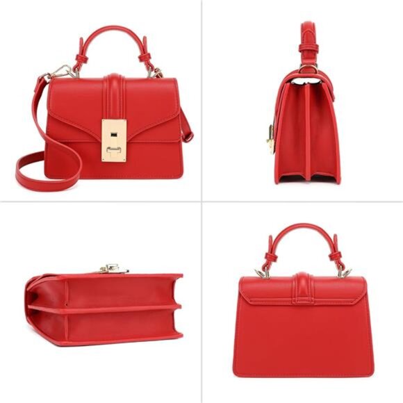 Crossbody Bag for Women, Structured Mini Satchel Purses, Top Handle Shoulder Bag - Picture 6 of 6